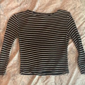 Black and white striped top